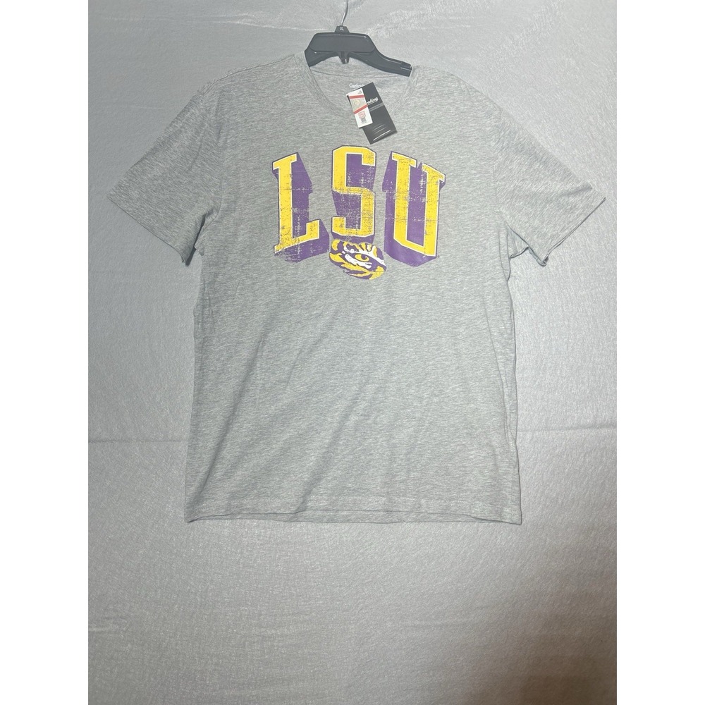 LSU Tigers Shirt Mens XLGray Short Sleeve Spell Out Tiger Eye New w/Tags